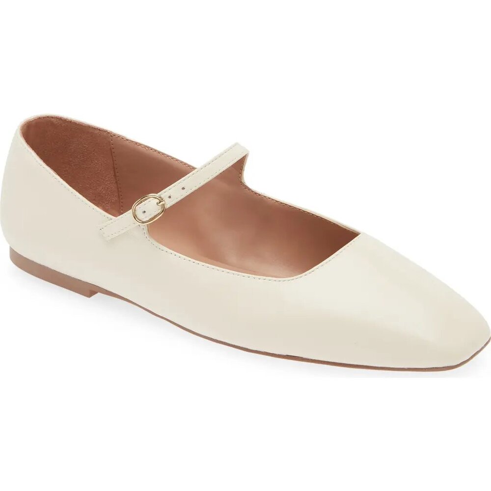NORDSTROM RACK Acinda Ivory Vanilla Mary Jane Flat/NIB/11M